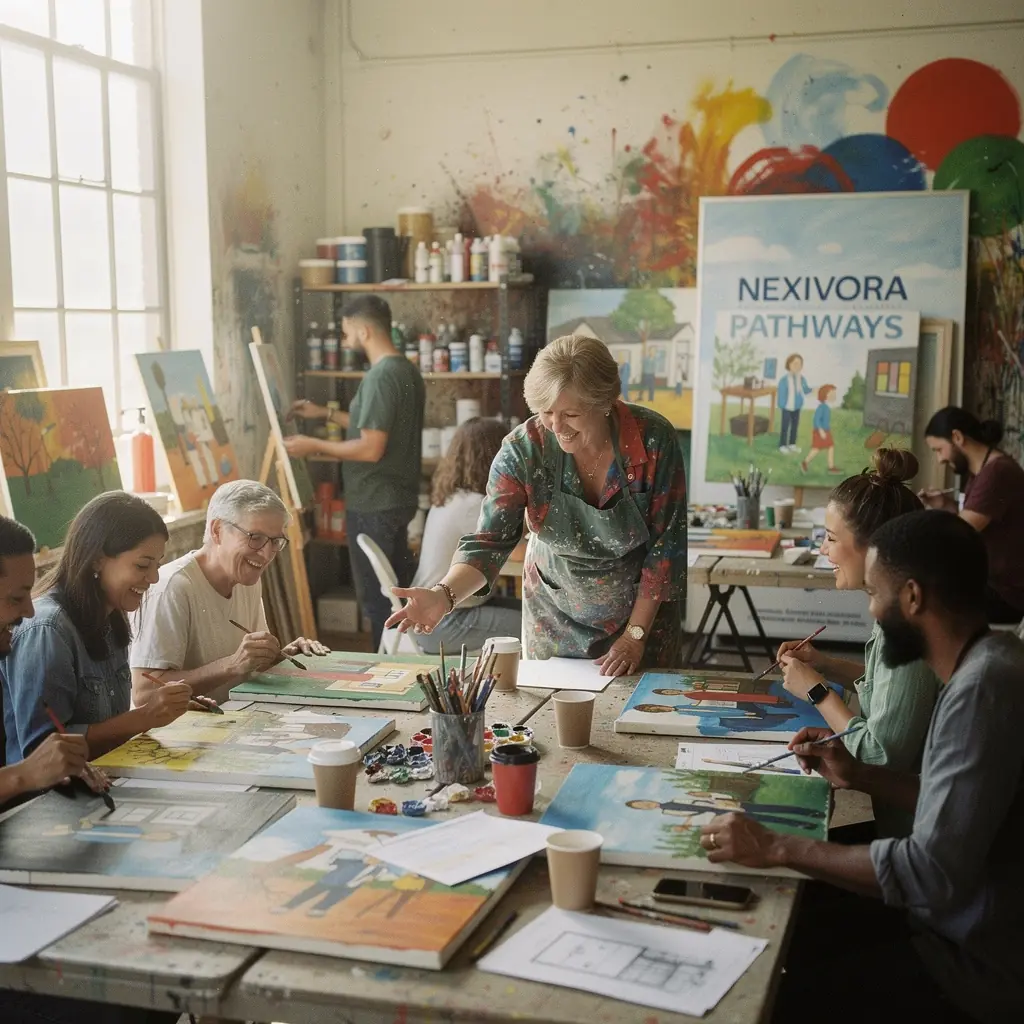 Ilustrācija, kurā attēloti cilvēki, kas strādā pie karjeras plānošanas uzdevumiem.