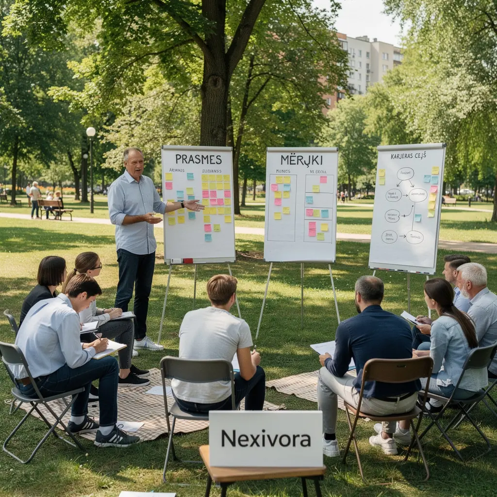 Grafika, kurā redzama karjeras ceļa kartēšana un mērķu noteikšana.